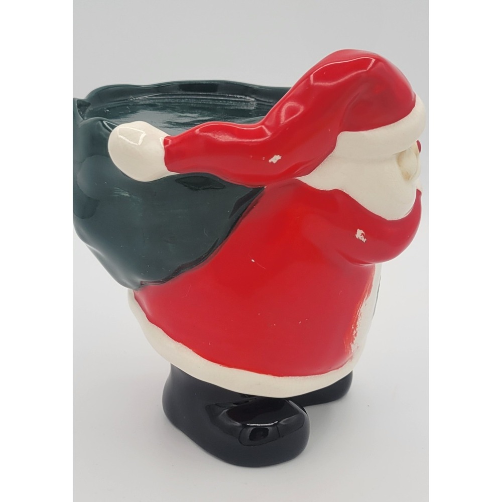 Vintage Russ Berrie Santa Claus 3in Pillar Candle Holder Ceramic Figurine 1960s - Picture 5 of 13
